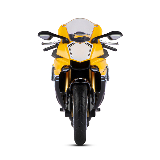 ТМ "Автопанорама" Мотоцикл металл. 1:12 YAMAHA YZF-R1, желтый, свободный ход колес, в/к 7,1*11,7*20,6 см в Джамбо Тойз #9
