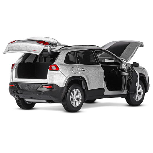 ТМ "Автопанорама" Машинка металл. 1:32 Jeep  Cherokee, серебряный, инерция, свет, звук, откр. двери и багажник, в/к 17,5*13,5*9 см в Джамбо Тойз #15
