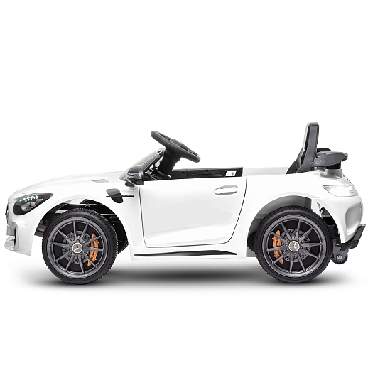 Электромобиль Mercedes Benz AMG на аккум.,12V/4.5AH*1, 380*2, Р/У 2.4GHz, свет, звук, сиденье эко-кожа, колеса EVA,откр.двери,индик.зарядки, MP3/USB, плавн.старт, в/к 111*56*29см. Цвет - белый. в Джамбо Тойз #7