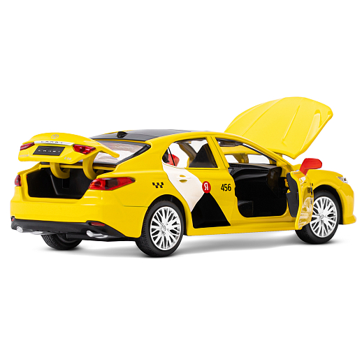 Яндекс Go машинка металлическая, 1:34 Toyota Camry, цвет желтый, инерция, свет, откр. двери, в/к 17,5*13,5*9 см в Джамбо Тойз #14
