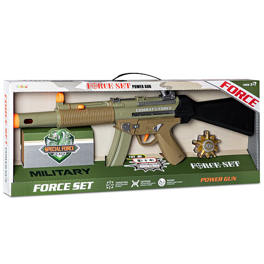 Автомат на батарейках, звук свет, значок в комплекте, бежевый, 61*24*5 см, в/к в Джамбо Тойз #8