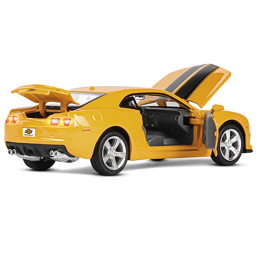 ТМ "Автопанорама" Машинка металлическая 1:32 Chevrolet Camaro SS, желтый, свет, звук, откр. двери, капот и багажник, инерция, в/к 19*9*7 см в Джамбо Тойз #5