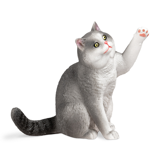 ТМ "DARWIN, Коллекционная фигурка кот "Персидский с поднятой лапой" Серый в/п, 8,5*6,8*8 см в Джамбо Тойз