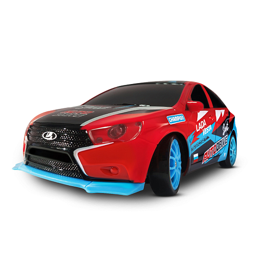 AUTODRIVE Р/У Машина для дрифта LADA Vesta,М1:24,2.4GHz,4WD,свет фар,4 доп.колеса,конусы,с аккум.,цв. красный,в/к 20,5*13*12см в Джамбо Тойз #2