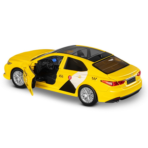 Яндекс Go машинка металлическая, 1:34 Toyota Camry, цвет желтый, инерция, свет, откр. двери, в/к 17,5*13,5*9 см в Джамбо Тойз #14