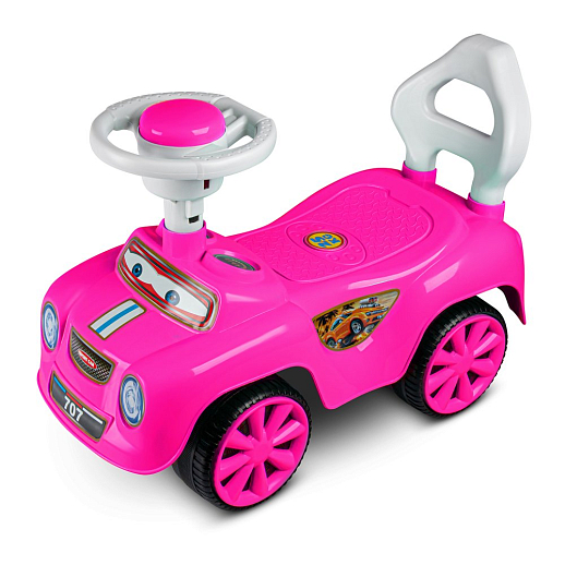 ТМ "Компания Друзей" Каталка Толокар "Гоночная машина" фуксия сигнал на руле, в/к 27х27х55 см в Джамбо Тойз