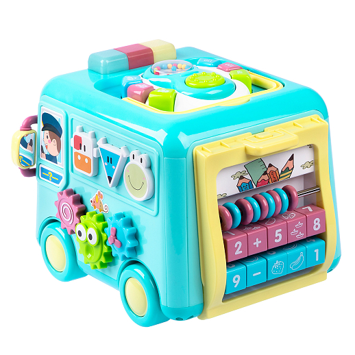 ТМ "Smart Baby" Развивающая игрушка "Автобус" цвет бирюзовый, Шаинский, 57 звуков, стихов, мелодий, песен. Сказки и загадки. Свет, звук, регулирующаяся громкость, в/к 31х22,5х23,5 см в Джамбо Тойз #5