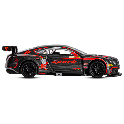 ТМ "Автопанорама" Машинка металлическая 1:32 Bentley Continental GT3, черный, свет, звук, откр. двери и капот, инерция, в/к 17,5*13,5*9 см в Джамбо Тойз #8