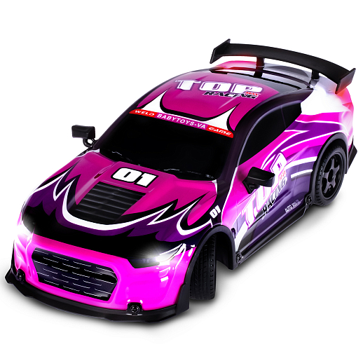 Р/у машина для дрифта, 1:18, 4 канала, 3D подсветка корпуса, цвет фиолетовый с черн., с аккум, в/к 31,5*13,5*15,5см в Джамбо Тойз #3