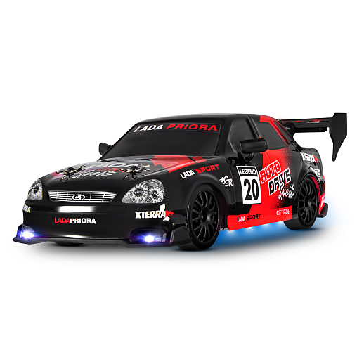 AUTODRIVE Р/У Машина для дрифта LADA Priora,1:24,2.4GHz,4WD,свет,с аккум, цвет черный, в/к 28*8*22,5см в Джамбо Тойз #3