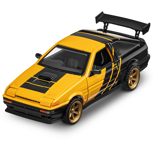 Машинка металлическая 1:37 Toyota Sprinter Trueno (AE86), желтый, тюнинг, откр. двери, свободный ход колес, в/к 23,5*10*4 см в Джамбо Тойз #8