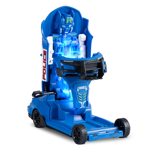 Машинка-робот Полиция, 13,5см, фрикционный механизм, со светом, цвет синий с бел.,в/к 15,5*4,5*7,5см в Джамбо Тойз #6