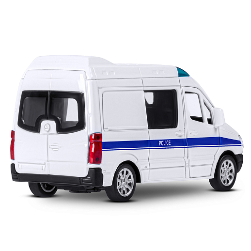 ТМ "Автопанорама" Машинка металлическая 1:53 Mercedes-Benz Sprinter, полиция, откр. двери, инерция, в/к 17,5*12,5*6,5 см в Джамбо Тойз #7