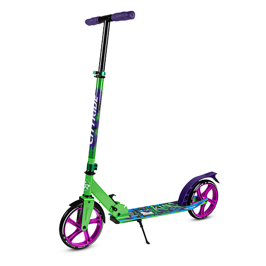 2хкол. самокат CITYRIDE 200, сталь 100%, грипсы 135мм TPR, колеса PU 200/200 мм. Зеленый в Джамбо Тойз #3