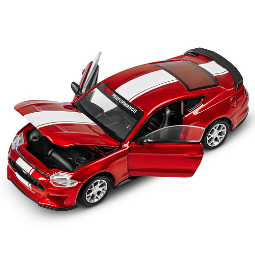 ТМ "Автопанорама" Машинка металлическая 1:43 Ford Mustang GT, красный, тюнинг, откр. двери, свободный ход колес, в/к 23,5*10*4 см в Джамбо Тойз #4