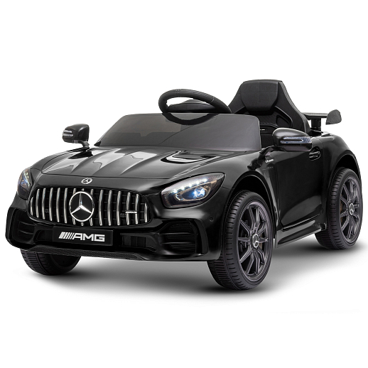 Электромобиль Mercedes Benz AMG на аккум.,12V/4.5AH*1, 380*2, Р/У 2.4GHz, свет, звук, сиденье эко-кожа, колеса EVA,откр.двери,индик.зарядки, MP3/USB, плавн.старт, в/к 111*56*29см. Цвет - черный. в Джамбо Тойз #2