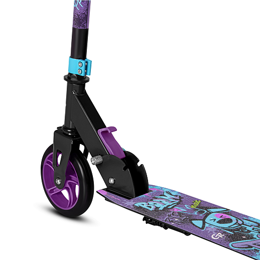 Самокат из 100% стали с полиуретановым колесом диаметром 145 мм, подшипником ABEC-7 грипсы TPR Размер изделия: 76 * 32 * 96 см Упаковка: 1 шт / коробка, 23*12*68.5 см размер деки:: 51X12 см, черный в Джамбо Тойз #5