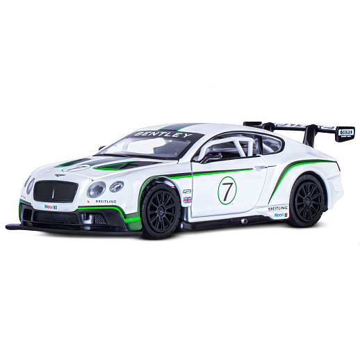 ТМ "Автопанорама" Машинка металлическая 1:32 Bentley Continental GT3, белый, свет, звук, откр. двери и капот, инерция, в/к 17,5*13,5*9 см в Джамбо Тойз #2