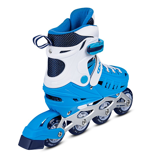 Роликовые коньки Зенит, голубой-белый, PU колеса, переднее колесо со светом, подшипники ABEC 7, пластиковый мысок, нейлоновая сумка, в/к 5сл гофрокартон в Джамбо Тойз #4