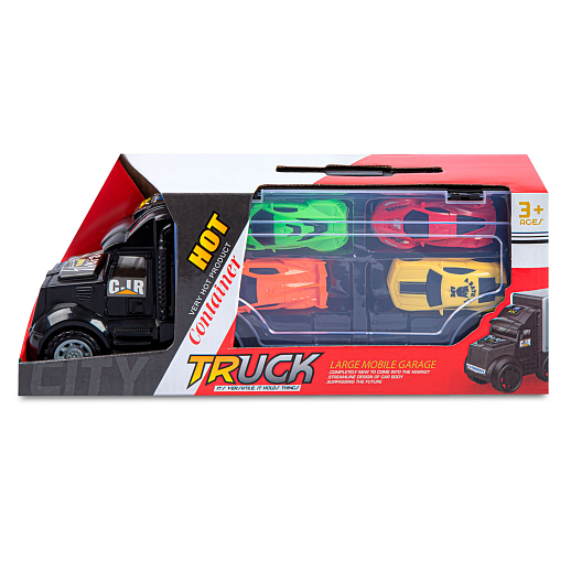 Автовоз-чемодан,в комплекте 4 машинки,свободн.ход колес,в/к 30,5*8,5*12см в Джамбо Тойз #2