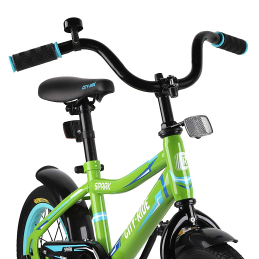 Детский велосипед City-Ride Spark , рама сталь , диск 14 сталь , крылья пластик, страх.колеса, цвет Зеленый в Джамбо Тойз #2
