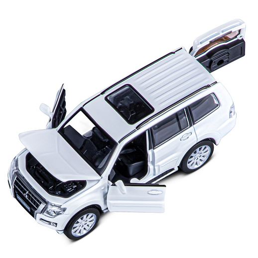 ТМ "Автопанорама" Машинка металлическая 1:33 Mitsubishi Pajero 4WD Turbo, белый, откр. двери, капот и багажник, свет, звук, инерция, в/к 17,5*13,5*9 см в Джамбо Тойз #12