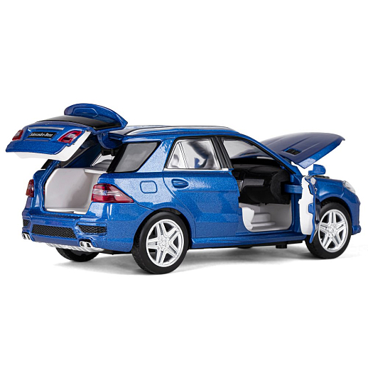 ТМ "Автопанорама" Машинка металлическая 1:32 Mercedes-Benz ML63 AMG, синий, свет, звук, откр. двери, капот и багажник, инерция, в/к 17,5*13,5*9 см в Джамбо Тойз #15