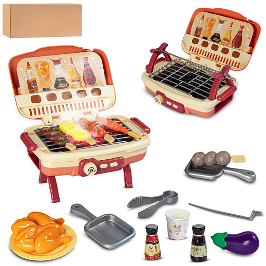 Игровой набор "Гриль", свет, звук, красный, в/к 36х20,2х30 см в Джамбо Тойз