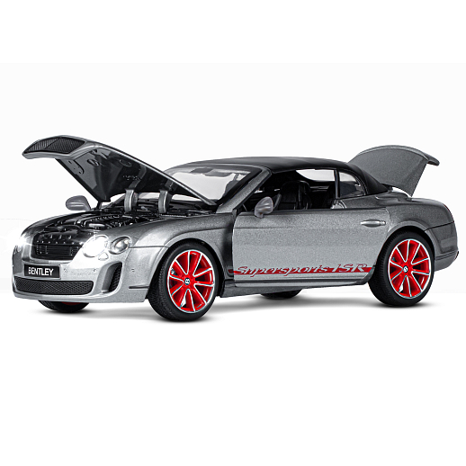 ТМ "Автопанорама" Машинка металлическая 1:24 Bentley Continental Supersports ISR, серый металлик, откр. двери, капот и багажник, свет, звук, свободный ход колес, в/к 24,5*12,5*10,5 см в Джамбо Тойз #7