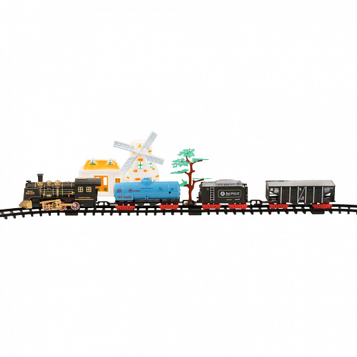 Железная дорога-классика на бат., электровоз/3 вагона, свет, звук, в/к 56*5,5*37 см в Джамбо Тойз #2