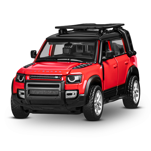 Машинка металлическая 1:43 2020 Land Rover Defender 110, красный, тюнинг, откр. двери, свободный ход колес, в/к 23,5*10*4 см в Джамбо Тойз #5