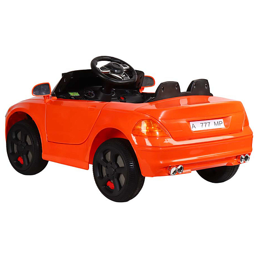 Машинка на аккумуляторе, 6V4AH*2, Р/У, колеса EVA (мягкие колеса), свет, звук, мр3, открыв. двери, 106*56*50см, до 35 кг. Цвет - оранжевый в Джамбо Тойз #6