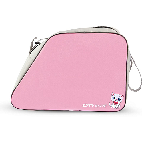 Набор роликов-квадов CITYRIDE, с принтом кошки, шлем, комплект защиты, сумка, колёса PU, текстильный мысок, подшипники ABEC7, розовый-белый, в/к 5сл гофорокартон в Джамбо Тойз #18