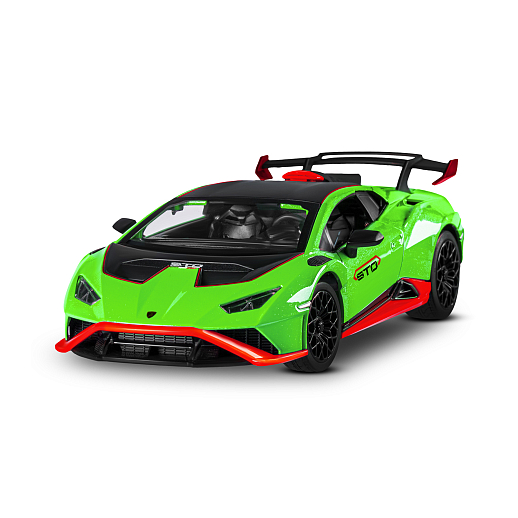 Игрушка для детей: Машинка металлическая, 1:24 Lamborghini, зеленый, свет, звук, свободный ход колес, артикул JB1251760 в Джамбо Тойз #3