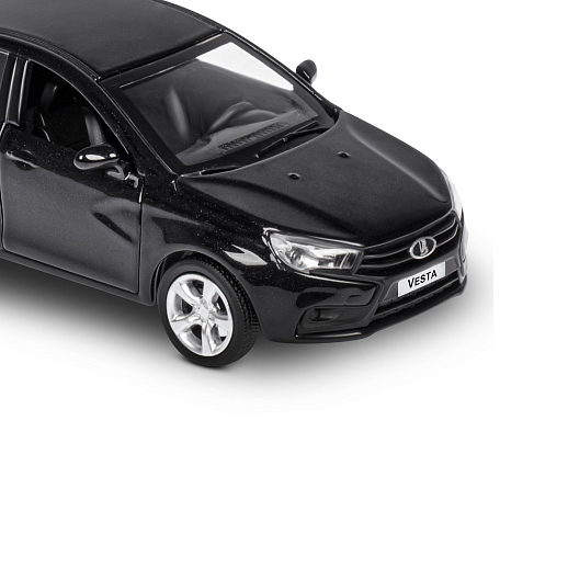 ТМ "Автопанорама" Машинка металлическая 1:43, LADA VESTA черная, откр. 2 двери., инерция + прицеп с дорожными знаками в Джамбо Тойз #16