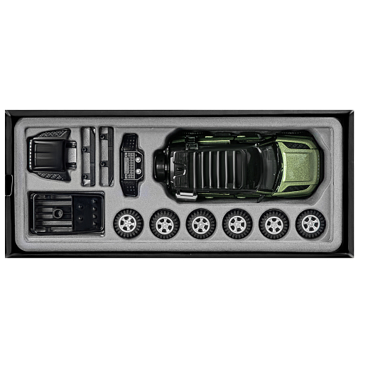 ТМ "Автопанорама" Машинка металлическая 1:43 2020 Land Rover Defender 110, зеленый, тюнинг, откр. двери, свободный ход колес, в/к 23,5*10*4 см в Джамбо Тойз #24