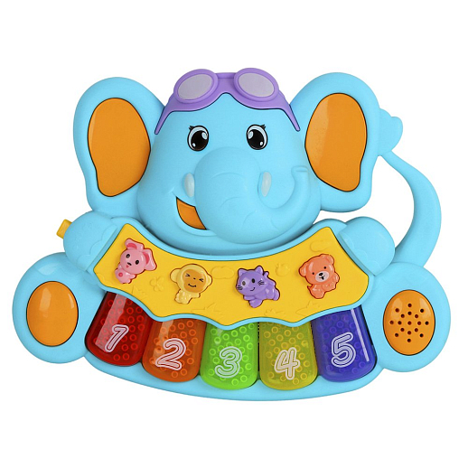 ТМ "Smart Baby" Пианино обучающее "Слоненок" цвет синий, Шаинский, 36 звуков, мелодий, стихов, в/к  14,5х17,5х4,5 см в Джамбо Тойз #3