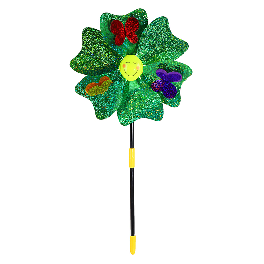 Ветерок,палочка38cм+  цветок 25 см, на цветке 3 бабочки и смайлик в серединке цветка,  в наборе 12шт в Джамбо Тойз #4