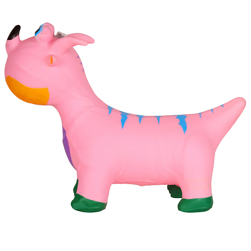 Животное-прыгун "Динозавр" со звуком, 1400г, ПВХ, цвет розовый, 40*30*50 см в Джамбо Тойз #2