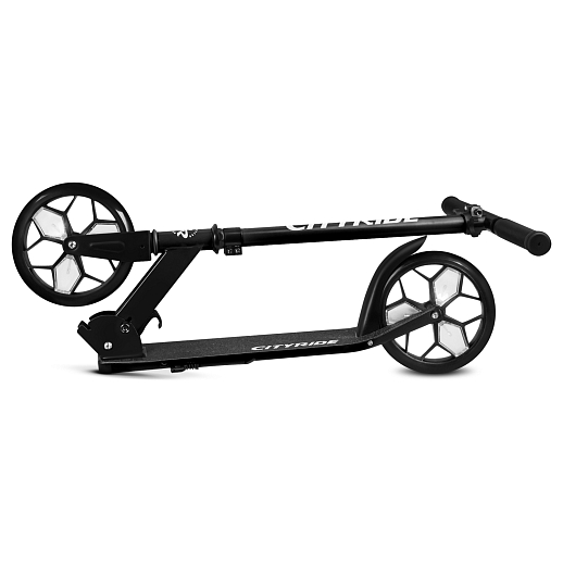 2хкол. самокат CITYRIDE 200, сталь 100%, грипсы 135мм TPR, колеса PU 200/200 мм. со светом Черный в Джамбо Тойз #7