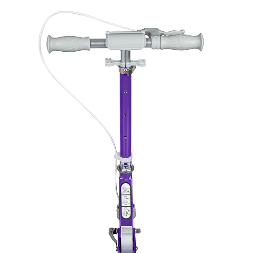 Двухколесный самокат CITY-RIDE 120, ал. 100%. Аморт. передний. Колеса PU 120/120 мм. Подшипники: Abec-9. Грипсы: резина. Хомуты анод, замок на руле. Ручной задний тормоз, фиолетовый в Джамбо Тойз #10