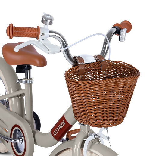 Велосипед двухколесный CITYRIDE, модель CR-B2-09H, рама сталь, колеса алюминий 16", ножной тормоз, балансирные колёса, цвет бежевый в Джамбо Тойз #5