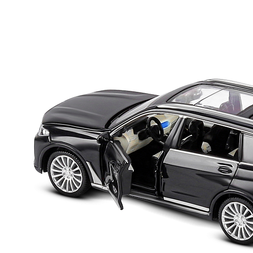 ТМ "Автопанорама" Машинка металлическая 1:32 BMW X7, черный, свет, звук, откр. четыре двери, капот и багажник, инерция, в/к 19*9*7 см в Джамбо Тойз #6