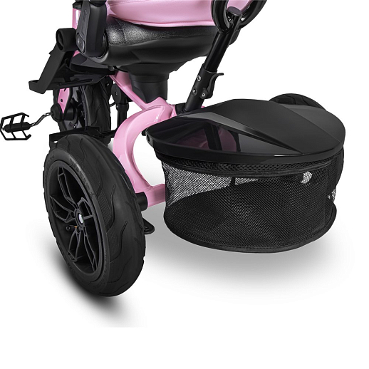 Детский трехколесный велосипед "CITYRIDE LUNAR 2.0". Пятиугольная рама, сиденье 360, складная крыша D600, подножки, надув.колеса 12/10, багажник, сумочка, фара. Цвет розовый в Джамбо Тойз #9