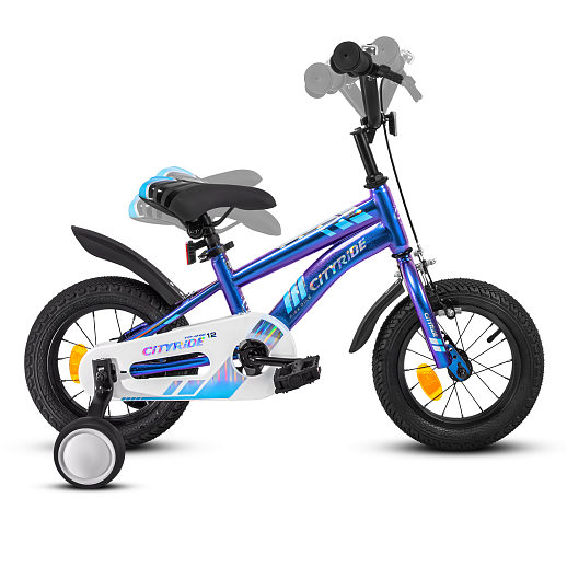 Велосипед CITYRIDE 12", модель CR-B2-07F41, рама сталь, обода сталь, ножной тормоз, балансирные колёса, цвет синий хамелеон в Джамбо Тойз #9