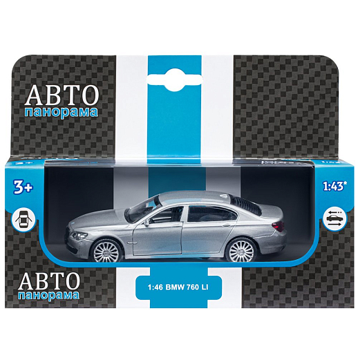 ТМ "Автопанорама" Машинка металлическая 1:46 BMW 760 LI, серебряный, откр. двери, инерция, в/к 17,5*12,5*6,5 см в Джамбо Тойз #5