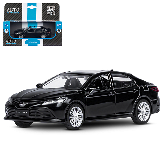 ТМ "Автопанорама" Машинка металлическая 1:43 Toyota Camry, черный, откр. двери, инерция, в/к 17,5*12,5*6,5 см в Джамбо Тойз
