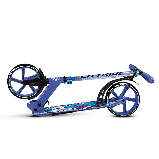 2хкол. самокат CITYRIDE 200, сталь 100%, грипсы 135мм TPR, колеса PU 200/200 мм. Синий в Джамбо Тойз #7