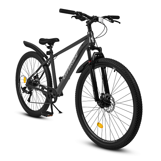 Велосипед CITYRIDE 29", модель CR-B2-SH03, рама сталь, обода двойные алюминий, трансмиссия 1*9 ск, амортизационная вилка, дисковые мех. тормоза, цвет серый в Джамбо Тойз
