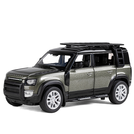 ТМ "Автопанорама" Машинка металлическая 1:32 Land Rover Defender 110, зеленый перламутр, откр.4 двери, капот, багажник, свет, звук, свободный ход колес, в/к 17,5*13,5*9 см в Джамбо Тойз #2